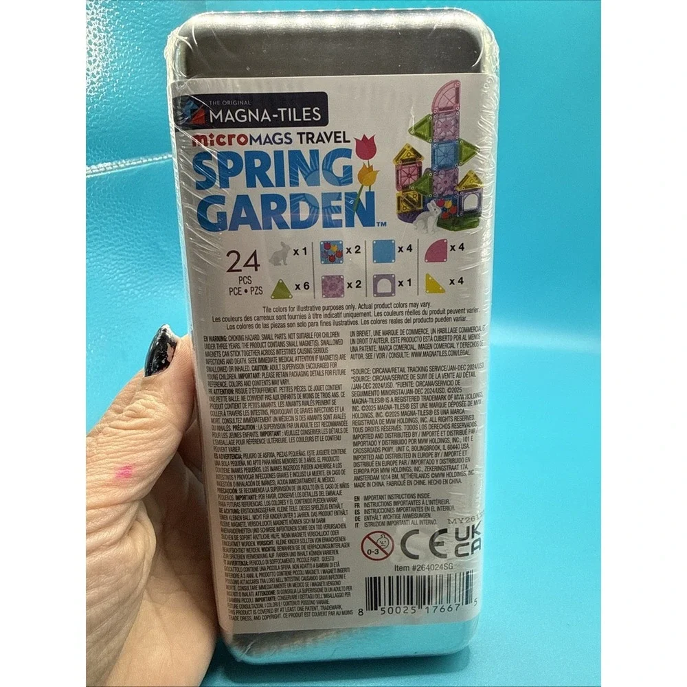 MagnaTiles Spring Garden microMAGS 24 Piece Travel Set
